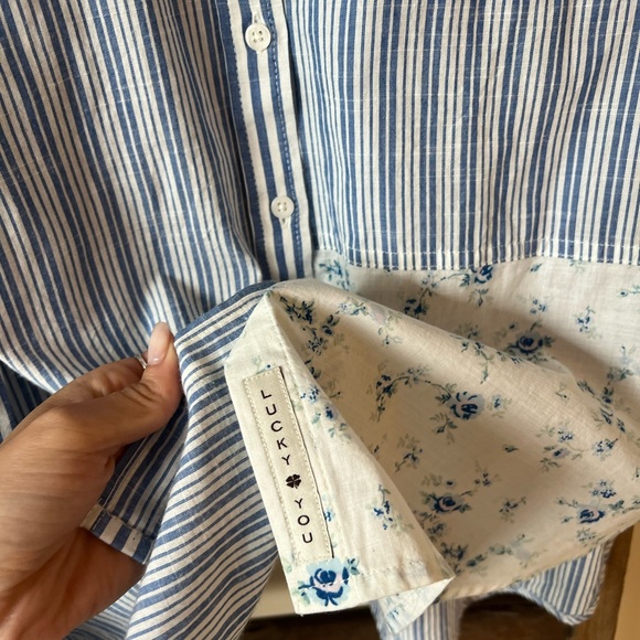 Lucky Laura Ashley Print Mix Boyfriend Shirt - Picture 7 of 10